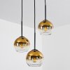 Koyoto  Lampadario a sospensione Vetro 15 cm Oro, Chiaro, 3-Luci