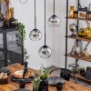 Koyoto  Lampadario a sospensione Vetro 15 cm Cromo, Chiaro, Grigio fumo, 3-Luci