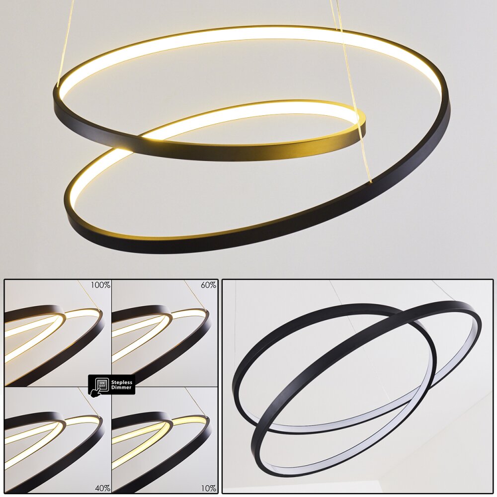 Pura Lampadario a sospensione LED Nero, 1-Luce main product photo