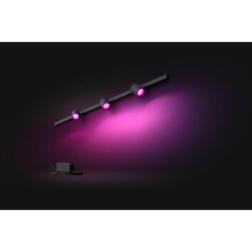 Philips Hue Perifo Applique Set di base LED Nero, 3-Luci, Cambia colore