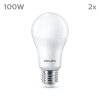 Philips Classic Set di 2 LED E27 13 Watt 4000 Kelvin 1521 Lumen