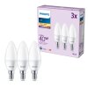 Philips Classic Set di 3 LED E14 da 4,9 Watt 2700 Kelvin 470 Lumen