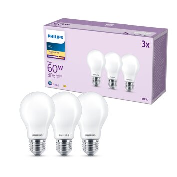 Philips Classic Set di 3 LED E27 7 Watt 2700 Kelvin 806 Lumen