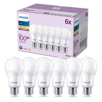 Philips Classic Set di 6 LED E27 13 Watt 2700 Kelvin 1521 Lumen