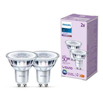 Philips Classic Set di 2 LED GU10 da 4,6 Watt 4000 Kelvin 390 Lumen