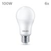 Philips Classic Set di 6 LED E27 13 Watt 4000 Kelvin 1521 Lumen