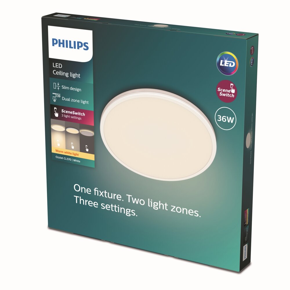 Philips Ozziet Plafoniera LED Bianco, 1-Luce