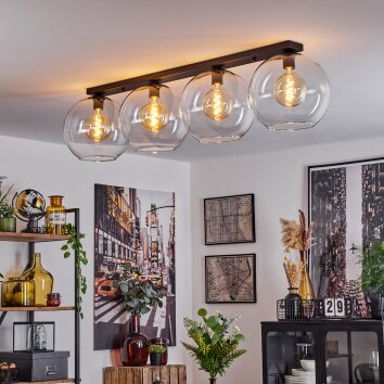 Koyoto  Plafoniera Vetro 30 cm Chiaro, 4-Luci