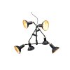 Trio Roxie Lampada a Sospensione Ottone, Nero, 6-Luci