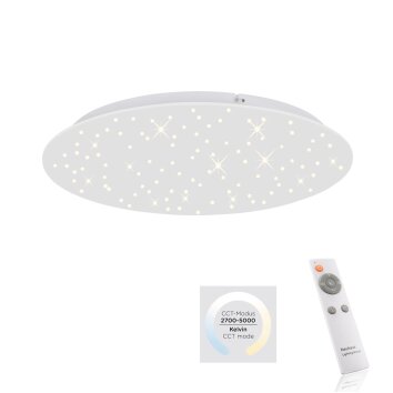 Leuchten-Direkt SPARKLE Plafoniera LED Bianco, 1-Luce, Telecomando