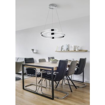 Reality Parma Lampada a Sospensione LED Cromo, 1-Luce