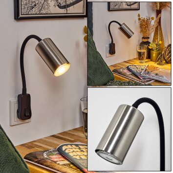 Javel Lampade con presa elettrica Nero, 1-Luce