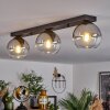 Koyoto  Lampadario a sospensione Vetro 15 cm Cromo, Chiaro, Grigio fumo, 3-Luci