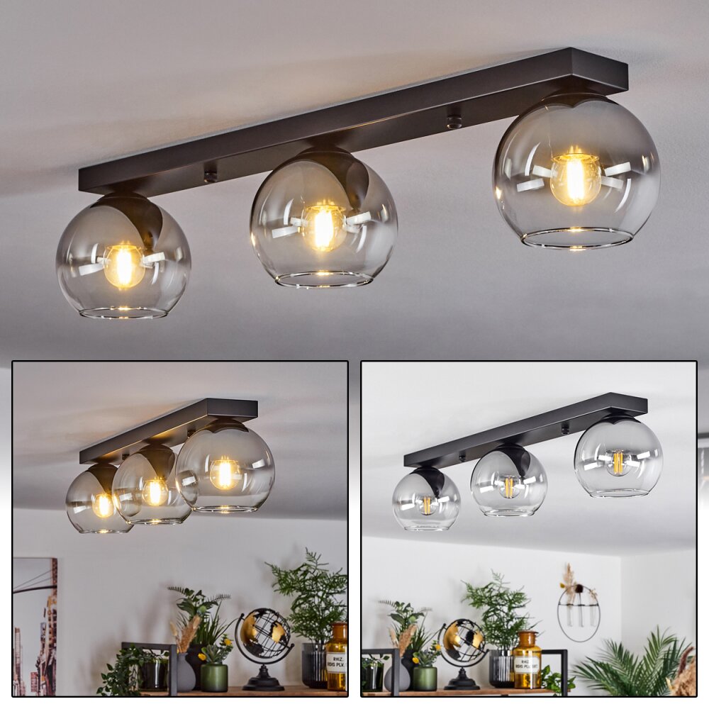 Koyoto Lampadario a sospensione Vetro 15 cm Chiaro, Grigio fumo, 3-Luci main product photo