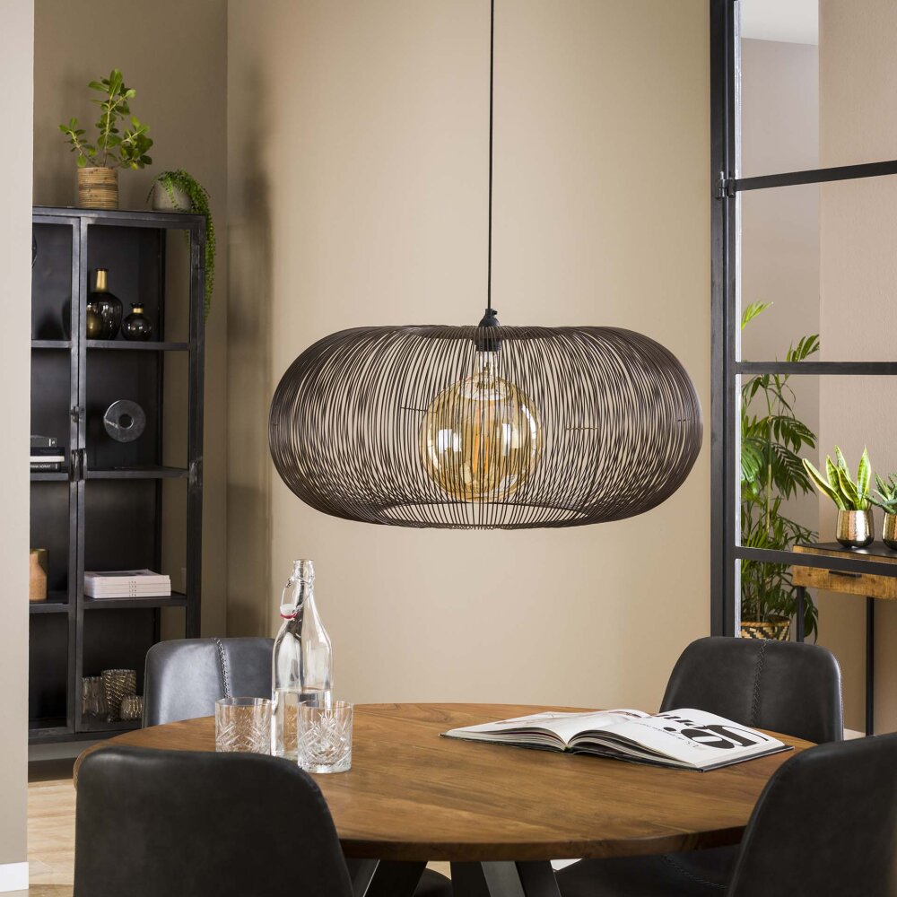 Agueda Lampada a Sospensione Marrone scuro, Nichel opaco, Nero, 1-Luce