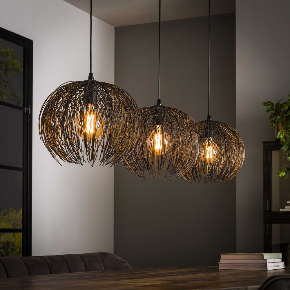 Beach Lampada a Sospensione Marrone, Nero, 3-Luci main product photo