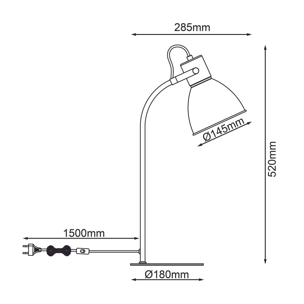 Brilliant Erena Lampada da tavolo Grigio, 1-Luce