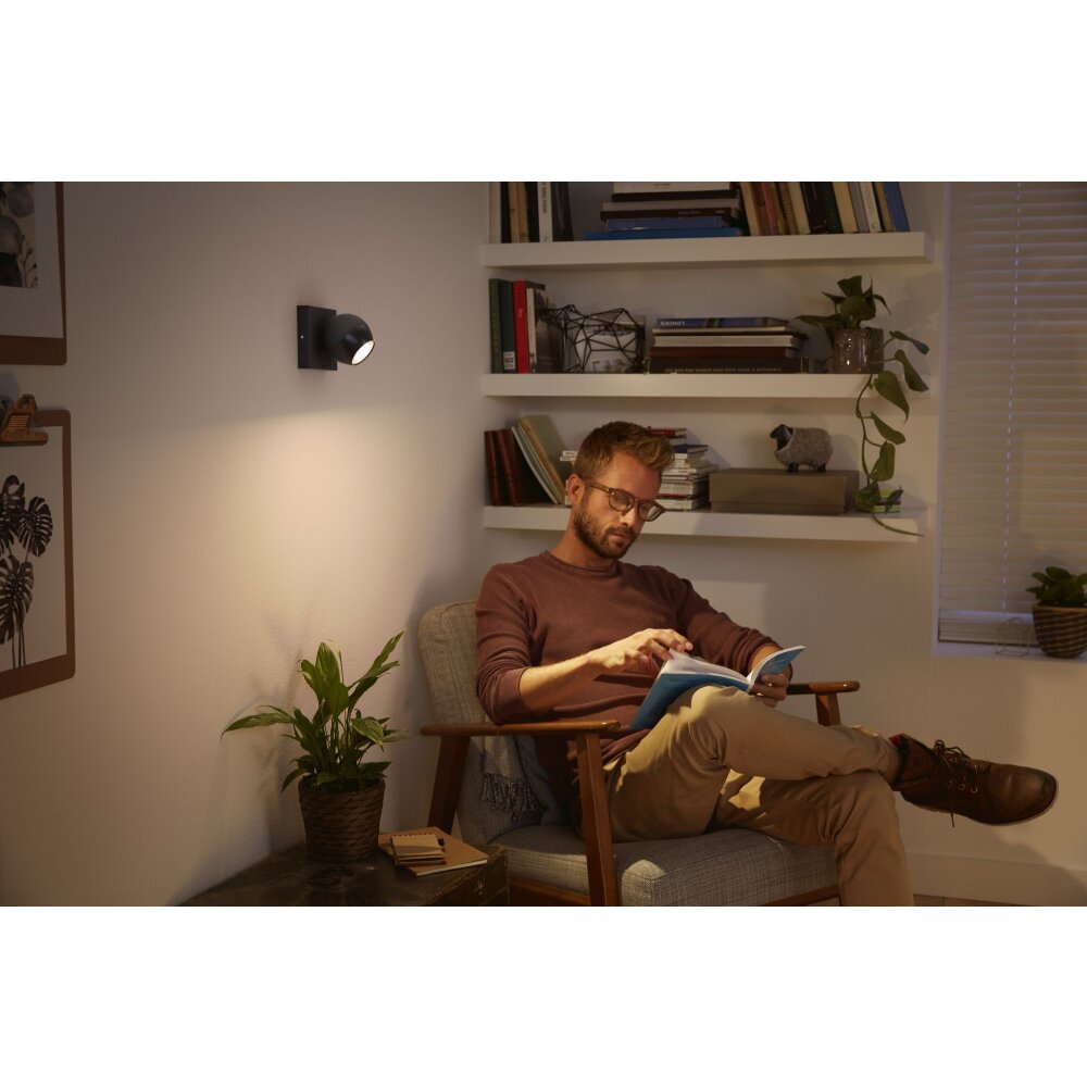 Philips Hue Buckram Plafoniera LED Nero, 1-Luce, Telecomando main product photo