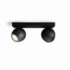 Philips Hue Buckram Plafoniera LED Nero, 2-Luci, Telecomando