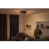 Philips Hue Buckram Plafoniera LED Nero, 4-Luci, Telecomando