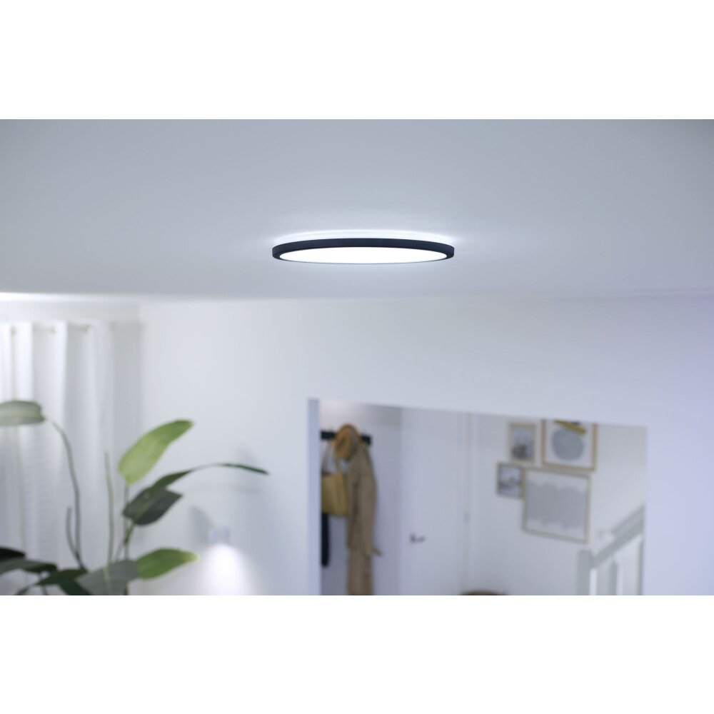 Philips WiZ Super Slim Plafoniera LED Nero, 1-Luce main product photo