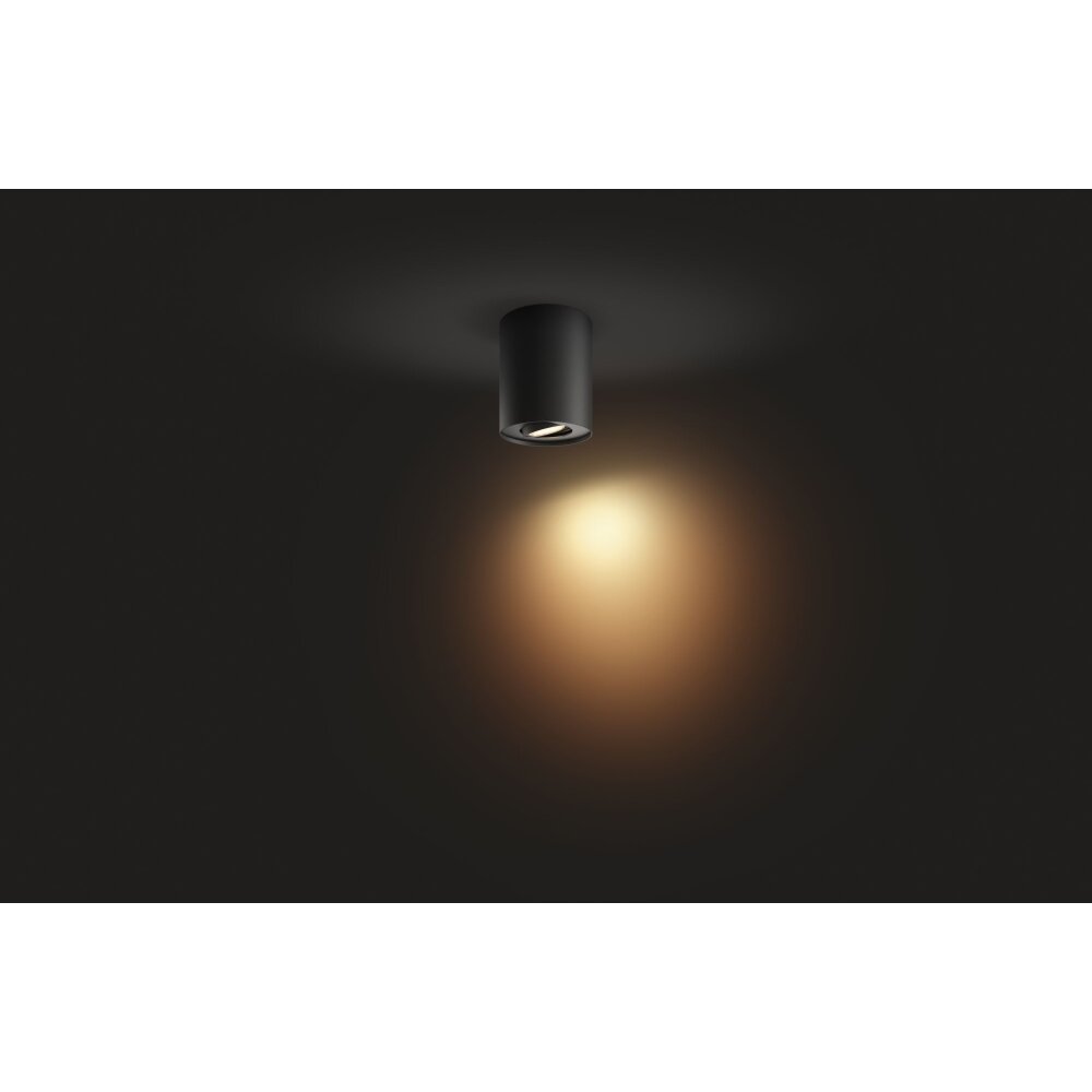 Philips Hue Pillar Plafoniera LED Nero, 1-Luce, Telecomando