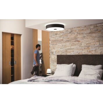 Philips Hue Fair Plafoniera LED Nero, 1-Luce, Telecomando