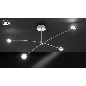 WOFI SLIGO Applique LED Nichel opaco, 8-Luci