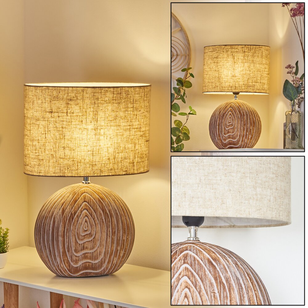 Lahnus Lampada da tavolo Marrone, Aspetto del legno, Bianco, 1-Luce main product photo