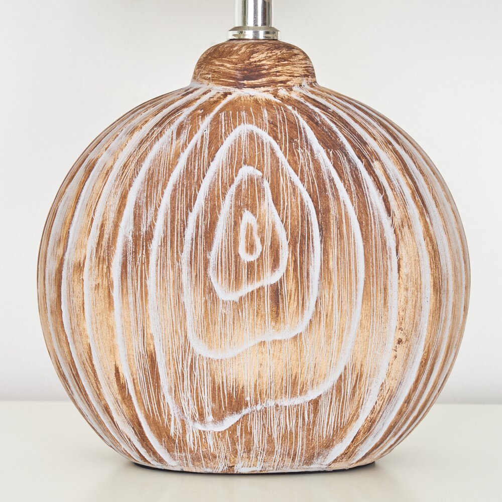 Lahnus Lampada da tavolo Marrone, Aspetto del legno, Bianco, 1-Luce