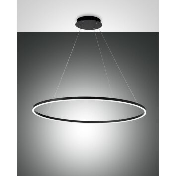 Fabas Luce Giotto Lampada a Sospensione LED Nero, 1-Luce