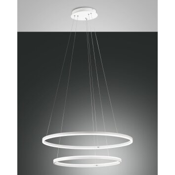 Fabas Luce Giotto Lampada a Sospensione LED Bianco, 2-Luci