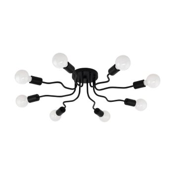 Eglo ORAZIO Plafoniera Nero, 8-Luci Eglo ORAZIO Plafoniera Nero, 8-Luci