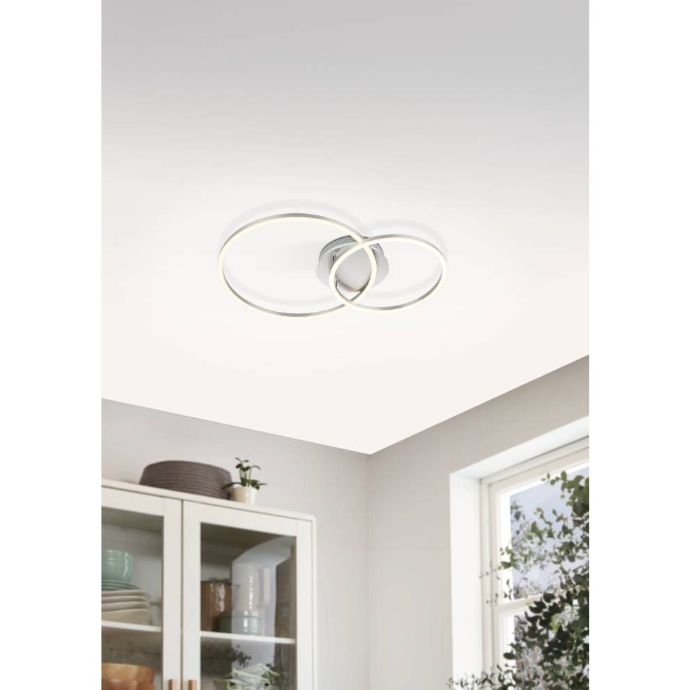 Eglo PALMAVES Plafoniera LED Nichel opaco, Argento, 2-Luci main product photo