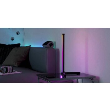 Eglo RGBIC Lampada da tavolo LED Nero, 1-Luce, Telecomando, Cambia colore