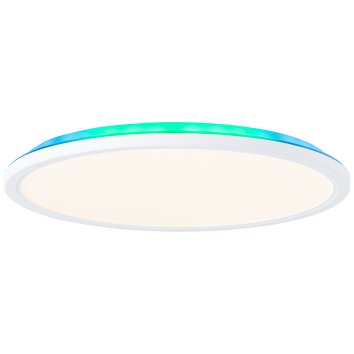 Brilliant Saltery Plafoniera LED Bianco, 1-Luce, Telecomando, Cambia colore