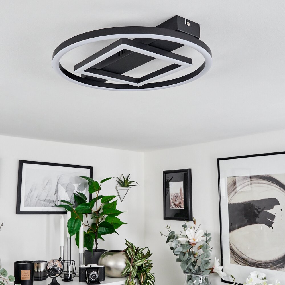 Canhoso Plafoniera LED Nero, 1-Luce