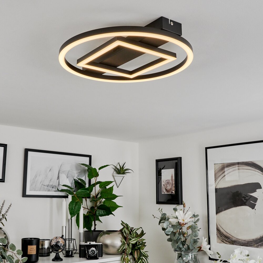 Canhoso Plafoniera LED Nero, 1-Luce