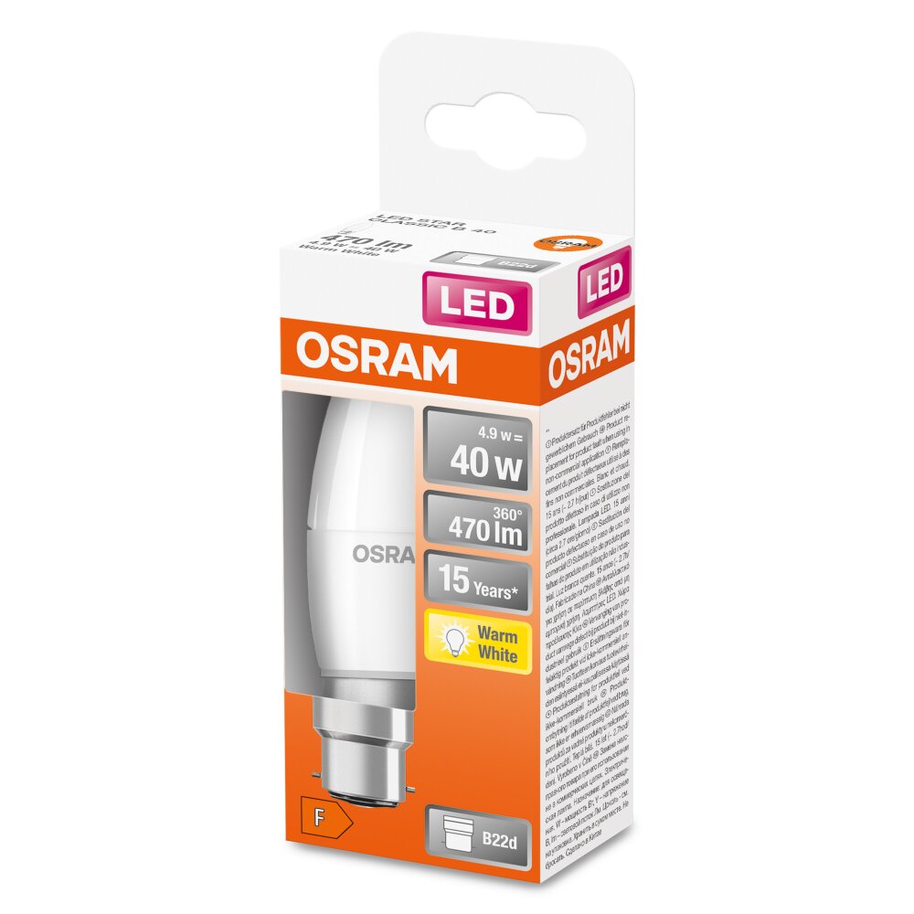 OSRAM LED STAR LED B22d 4,9 Watt 2700 Kelvin 470 Lumen main product photo