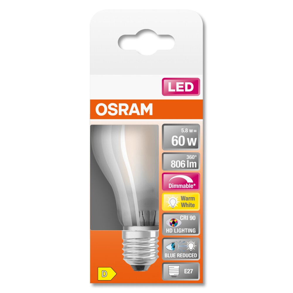 OSRAM SUPERSTAR LED E27 5,8 Watt 2700 Kelvin 806 Lumen