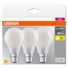 OSRAM CLASSIC A Set di 3 LED B22d 6,5 Watt 2700 Kelvin 806 Lumen