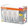 OSRAM CLASSIC A Set di 3 LED B22d 6,5 Watt 2700 Kelvin 806 Lumen
