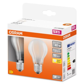 OSRAM LED Retrofit Set di 2 E27 4 Watt 2700 Kelvin 470 Lumen