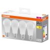 OSRAM CLASSIC A Set di 4 LED E27 10 Watt 2700 Kelvin 1055 Lumen