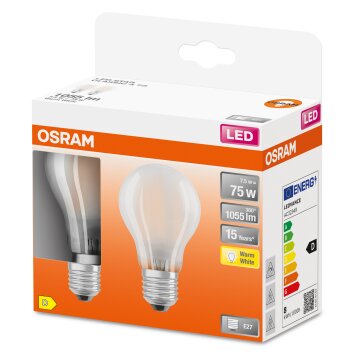 OSRAM LED Retrofit Set di 2 E27 7,5 Watt 2700 Kelvin 1055 Lumen