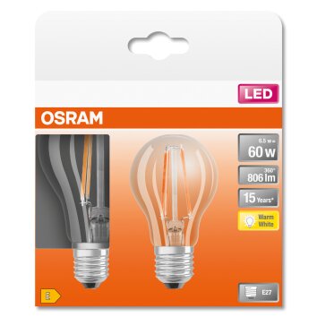 OSRAM LED Retrofit Set di 2 E27 6,5 Watt 2700 Kelvin 806 Lumen