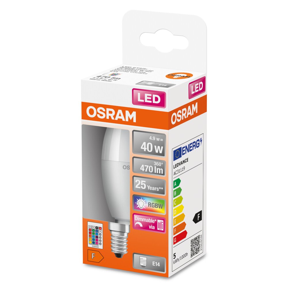 OSRAM LED Retrofit E14 4,9 Watt 2700 Kelvin 470 Lumen main product photo