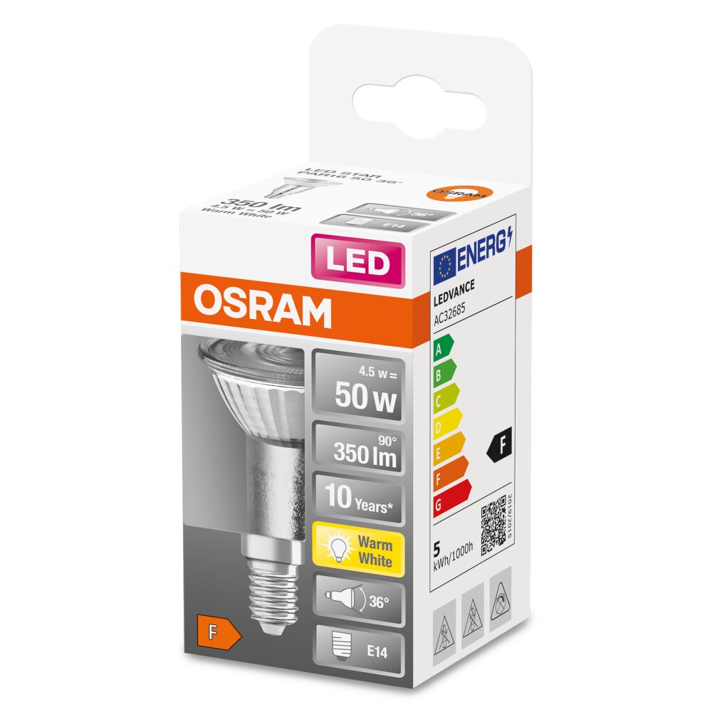 OSRAM LED STAR E14 4,5 Watt 2700 Kelvin 350 Lumen main product photo