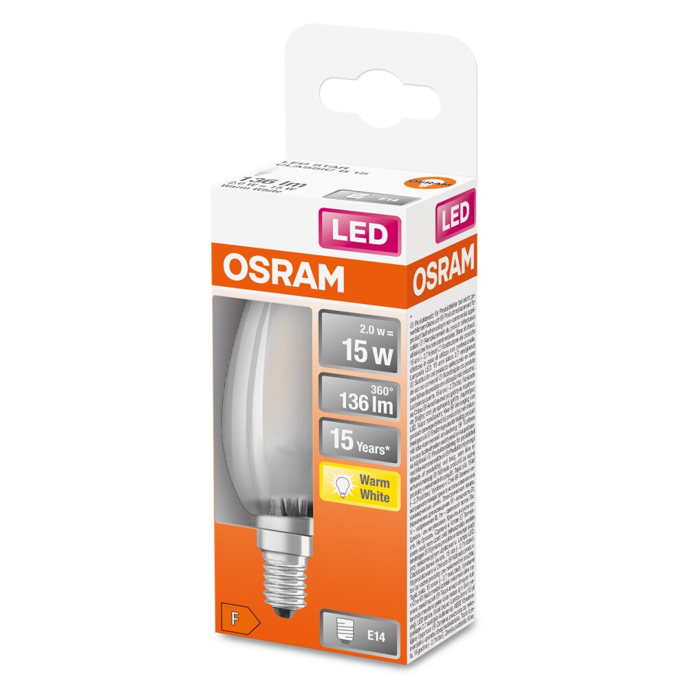 OSRAM LED Retrofit E14 1,5 Watt 2700 Kelvin 136 Lumen main product photo
