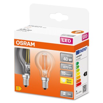 OSRAM LED Retrofit Set di 2 E14 4 Watt 2700 Kelvin 470 Lumen